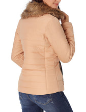 Vetinee Women Casual Faux Fur Lapel Zip Pockets Quilted Parka Jacket Puffer Coat