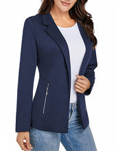 Vetinee Women's Open Front Pockets Blazer Long Sleeve Work Office Cardigan Jacket