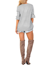 Vetinee Women's Deep V Neck Wrap Front Knit Long Sleeve Sweater Pullover Tops