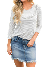Vetinee Casual Short Denim Skirt for Women Summer Fall Frayed Raw Hem Jean Skirt