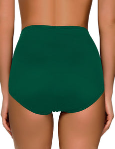 Vetinee High Waisted Bikini Bottoms for Women Basic Full Coverage Tankini Swimsuits Bottoms Briefs