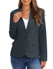 Vetinee Women's Black Blazers Button Down Open Front Business Casual Pockets Jacket Suits