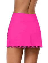 Vetinee Women's Tummy Control Ruched Bikini Bottoms Mid Rise Tassels Bathing Suit