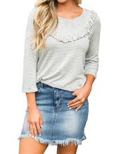 Vetinee Casual Short Denim Skirt for Women Summer Fall Frayed Raw Hem Jean Skirt