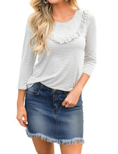 Vetinee Casual Short Denim Skirt for Women Summer Fall Frayed Raw Hem Jean Skirt