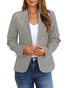 Vetinee Women's Black Blazers Button Down Open Front Business Casual Pockets Jacket Suits