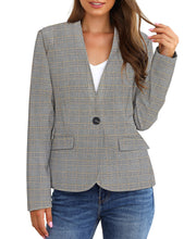 Vetinee Women's Black Blazers Button Down Open Front Business Casual Pockets Jacket Suits