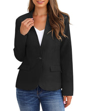 Vetinee Women's Black Blazers Button Down Open Front Business Casual Pockets Jacket Suits