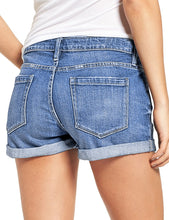 Vetinee Women's Mid Rise Frayed Raw Hem Ripped Destroyed Denim Shorts Jeans