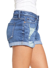 Vetinee Women's Mid Rise Frayed Raw Hem Ripped Destroyed Denim Shorts Jeans