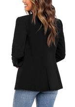 Vetinee Women's Lapel Pockets Blazer Suit Long Sleeve Buttons Work Office Jacket