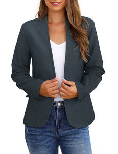 Vetinee Women's Black Blazers Button Down Open Front Business Casual Pockets Jacket Suits