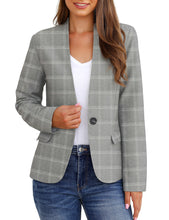 Vetinee Women's Black Blazers Button Down Open Front Business Casual Pockets Jacket Suits